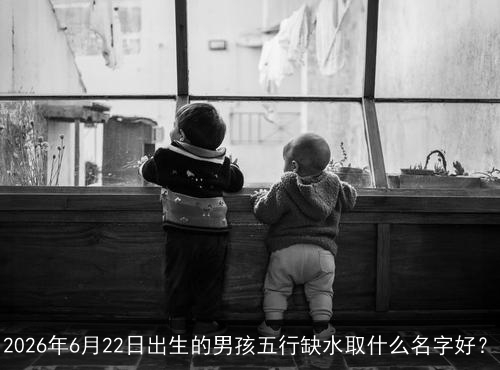 2026年6月22日出生的男孩五行缺水取什么名字好？