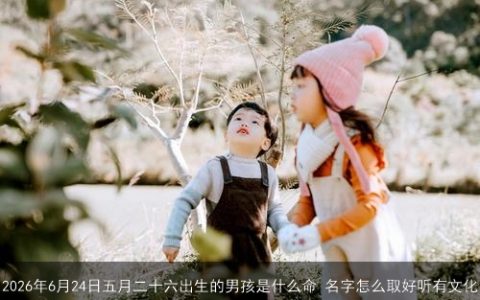 2026年6月24日五月二十六出生的男孩是什么命 名字怎么取好听有文化