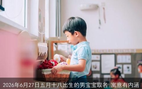 2026年6月27日五月十八出生的男宝宝取名 寓意有内涵