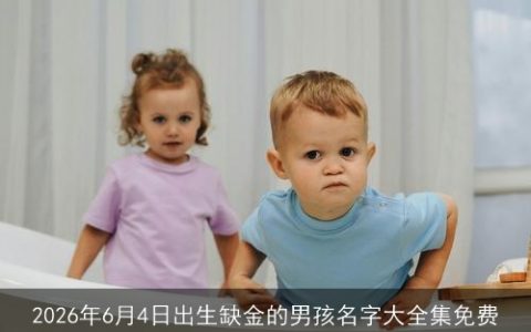 2026年6月4日出生缺金的男孩名字大全集免费