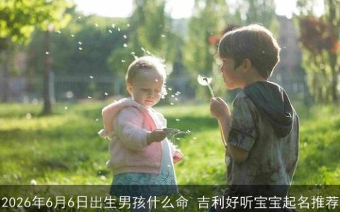 2026年6月6日出生男孩什么命 吉利好听宝宝起名推荐
