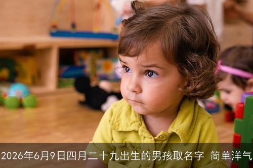 2026年6月9日四月二十九出生的男孩取名字 简单洋气