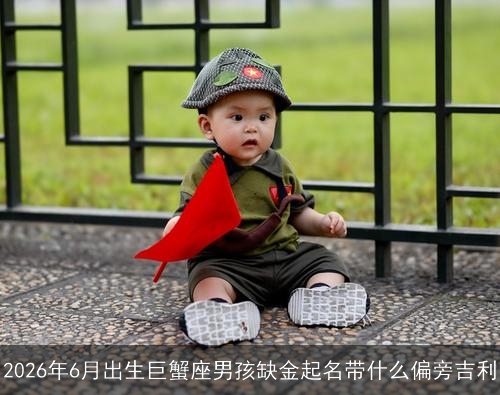 2026年6月出生巨蟹座男孩缺金起名带什么偏旁吉利