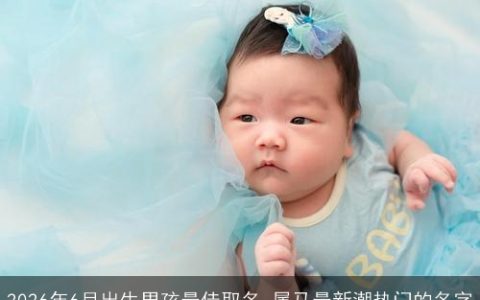 2026年6月出生男孩最佳取名 属马最新潮热门的名字