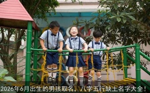 2026年6月出生的男孩取名，八字五行缺土名字大全！