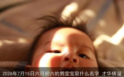 2026年7月15日六月初六的男宝宝取什么名字 才华横溢