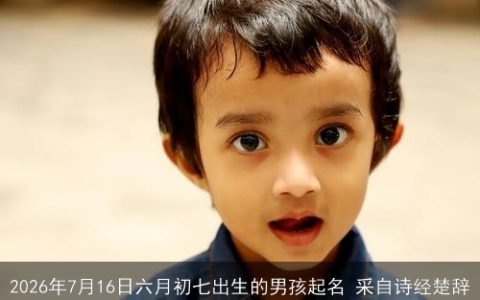 2026年7月16日六月初七出生的男孩起名 采自诗经楚辞