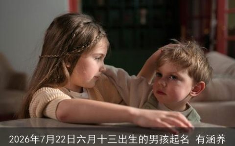2026年7月22日六月十三出生的男孩起名 有涵养