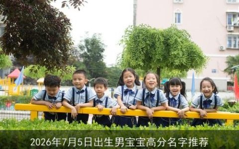 2026年7月5日出生男宝宝高分名字推荐