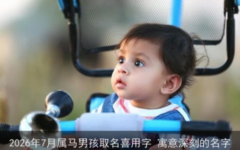 2026年7月属马男孩取名喜用字 寓意深刻的名字