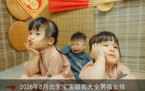 2026年8月出生宝宝取名大全男孩女孩
