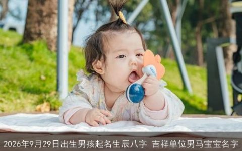 2026年9月29日出生男孩起名生辰八字 吉祥单位男马宝宝名字