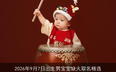 2026年9月7日出生男宝宝缺火取名精选