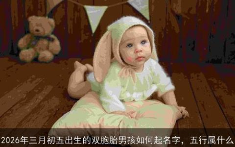 2026年三月初五出生的双胞胎男孩如何起名字，五行属什么
