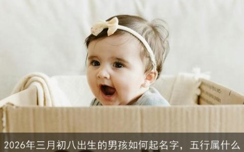 2026年三月初八出生的男孩如何起名字，五行属什么