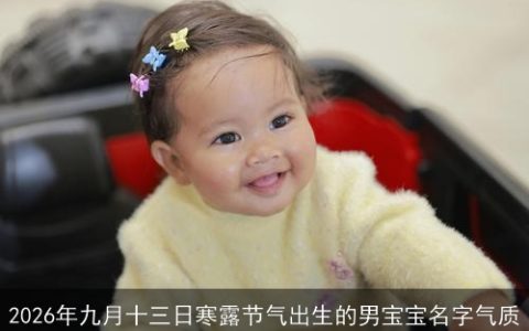 2026年九月十三日寒露节气出生的男宝宝名字气质