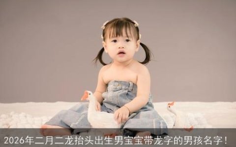 2026年二月二龙抬头出生男宝宝带龙字的男孩名字！