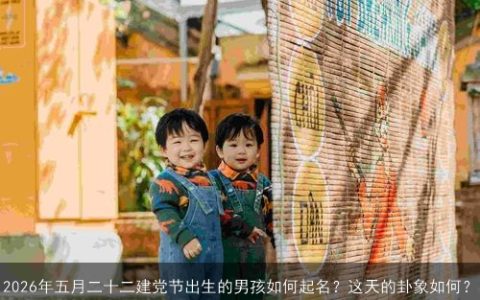 2026年五月二十二建党节出生的男孩如何起名？这天的卦象如何？