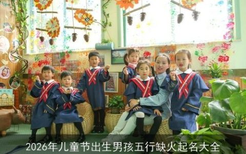 2026年儿童节出生男孩五行缺火起名大全