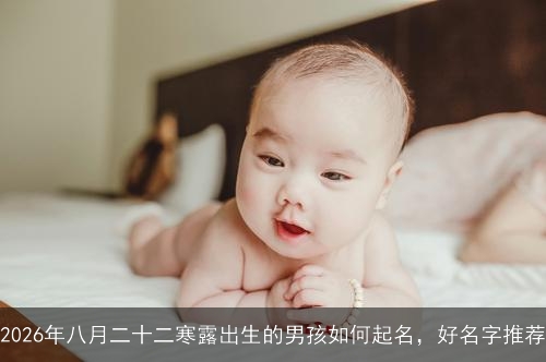 2026年八月二十二寒露出生的男孩如何起名，好名字推荐