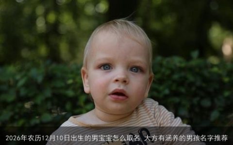 2026年农历12月10日出生的男宝宝怎么取名 大方有涵养的男孩名字推荐