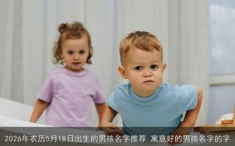 2026年农历5月18日出生的男孩名字推荐 寓意好的男孩名字的字