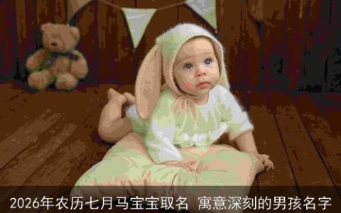 2026年农历七月马宝宝取名 寓意深刻的男孩名字