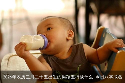 2026年农历三月二十五出生的男孩五行缺什么 今日八字取名