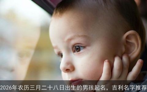 2026年农历三月二十八日出生的男孩起名，吉利名字推荐
