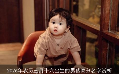 2026年农历三月十六出生的男孩高分名字赏析