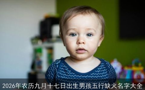 2026年农历九月十七日出生男孩五行缺火名字大全