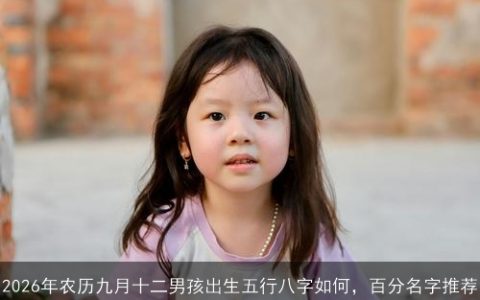 2026年农历九月十二男孩出生五行八字如何，百分名字推荐