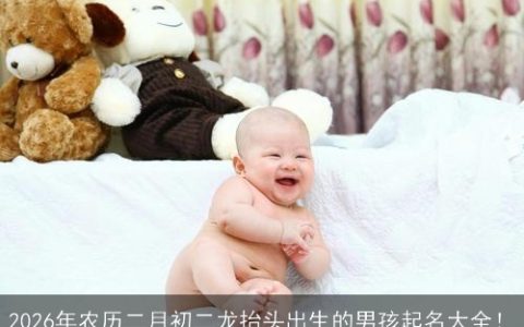 2026年农历二月初二龙抬头出生的男孩起名大全！