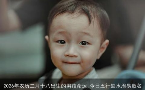 2026年农历二月十八出生的男孩命运 今日五行缺水周易取名