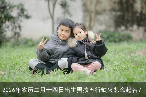 2026年农历二月十四日出生男孩五行缺火怎么起名？