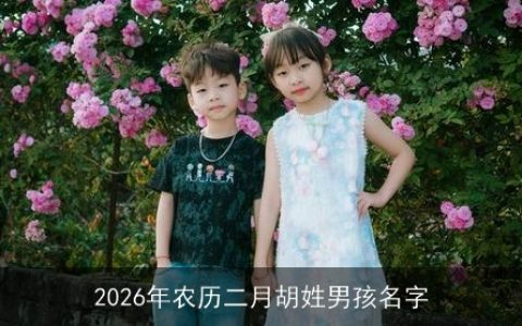 2026年农历二月胡姓男孩名字