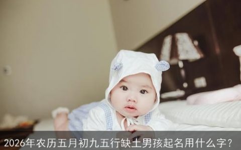 2026年农历五月初九五行缺土男孩起名用什么字？