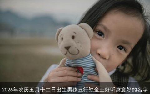 2026年农历五月十二日出生男孩五行缺金土好听寓意好的名字