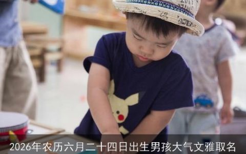2026年农历六月二十四日出生男孩大气文雅取名