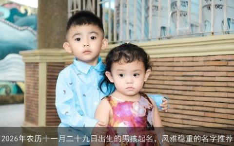 2026年农历十一月二十九日出生的男孩起名，风雅稳重的名字推荐