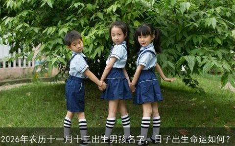 2026年农历十一月十三出生男孩名字，日子出生命运如何？