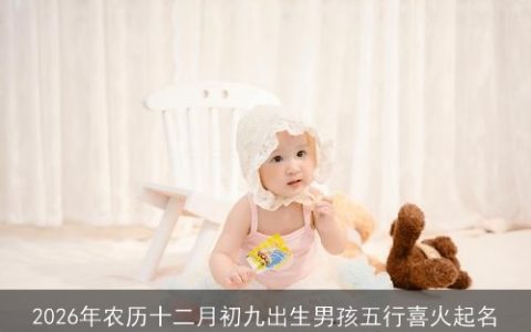 2026年农历十二月初九出生男孩五行喜火起名