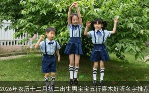 2026年农历十二月初二出生男宝宝五行喜木好听名字推荐