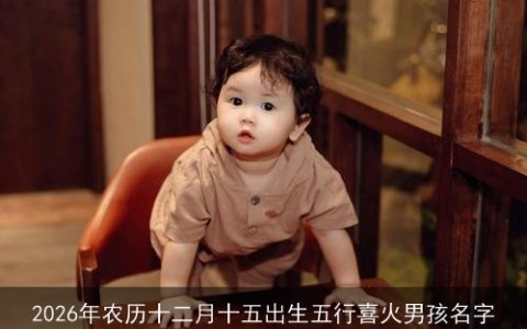 2026年农历十二月十五出生五行喜火男孩名字
