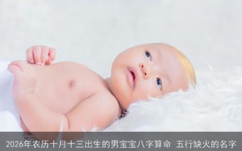 2026年农历十月十三出生的男宝宝八字算命 五行缺火的名字