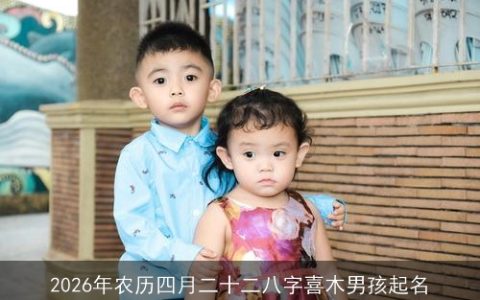 2026年农历四月二十二八字喜木男孩起名