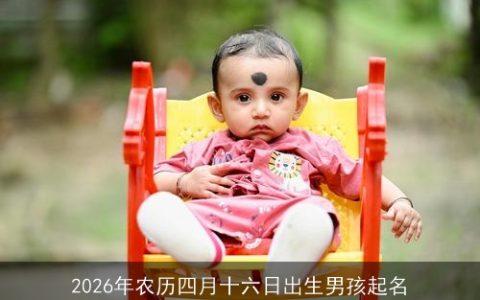 2026年农历四月十六日出生男孩起名