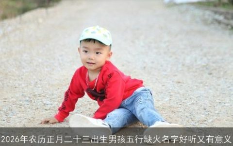 2026年农历正月二十三出生男孩五行缺火名字好听又有意义