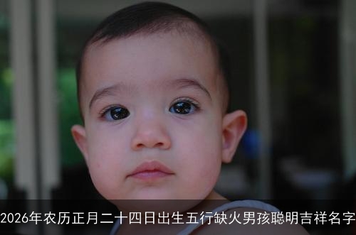 2026年农历正月二十四日出生五行缺火男孩聪明吉祥名字