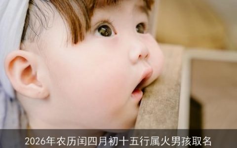 2026年农历闰四月初十五行属火男孩取名